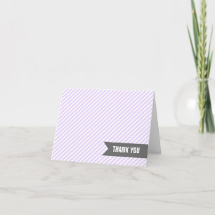 Cartão De Agradecimento Purple Stripes Thank You Notes