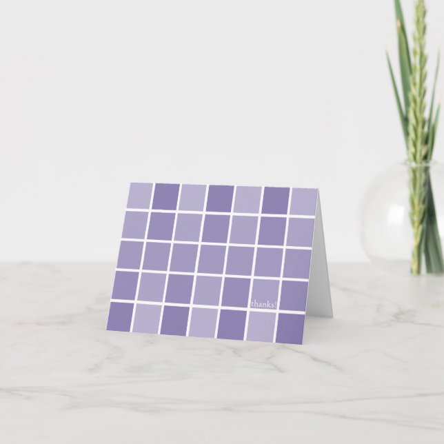 Cartão De Agradecimento Purple Tile Thank You Card (Frente)