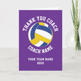 Cartão De Agradecimento Purple Volleyball Coach Team Appreciation