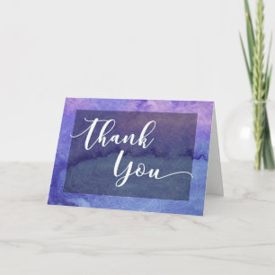 Cartão De Agradecimento Purple Watercolor Mandala Obrigado Nota
