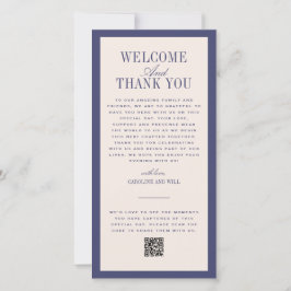 Cartão De Agradecimento Purple Wedding Ceremony or Reception Welcome