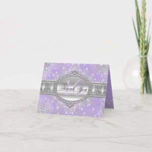 Cartão de Agradecimento Purple Winter Wonderland S