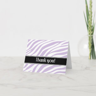 Cartão De Agradecimento Purple Zebra Print Thank You card