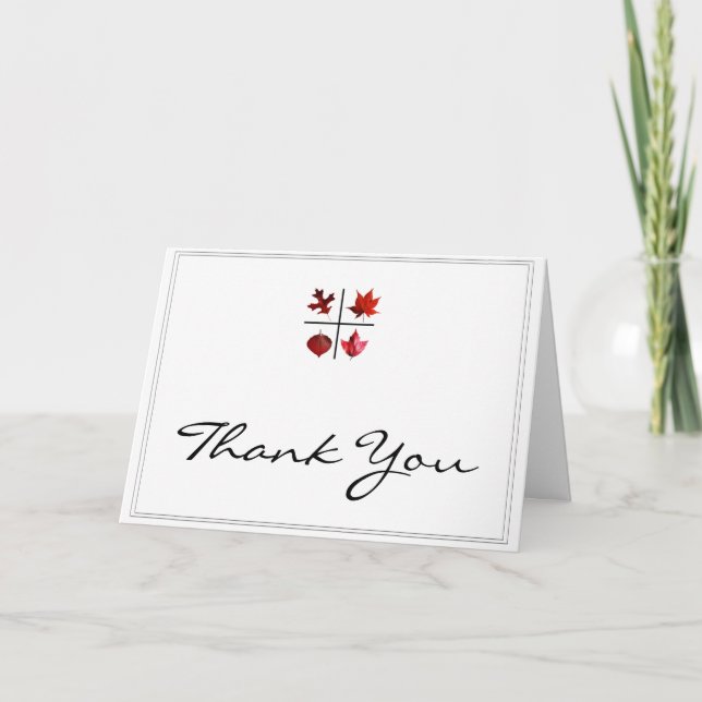 Cartão De Agradecimento Quadrado de outono - design de folha de outono em  (Frente)