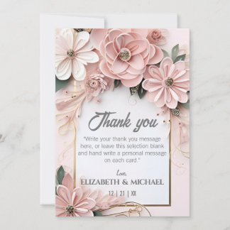 Cartão De Agradecimento Quadro de Enfileiramento de Papel de Casamento de 