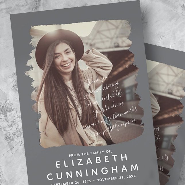 Cartão De Agradecimento Quadro de Fotografias Simples e Moderno do Memoria (Criador carregado)