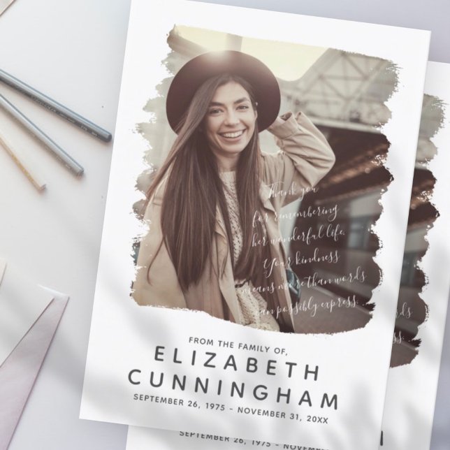 Cartão De Agradecimento Quadro de Fotografias Simples e Moderno do Memoria (Criador carregado)