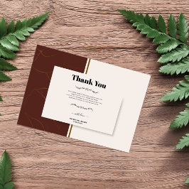 Cartão De Agradecimento Quadro do Ouro Elegância abstrato