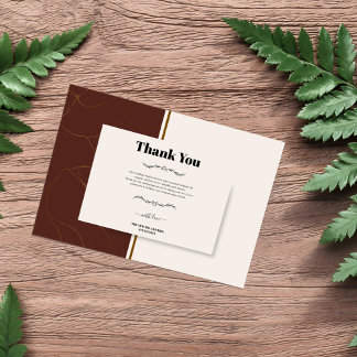 Cartão De Agradecimento Quadro do Ouro Elegância abstrato