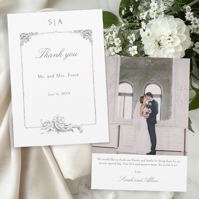 Cartão De Agradecimento Quadro francês de rococo elegante (Criador carregado)