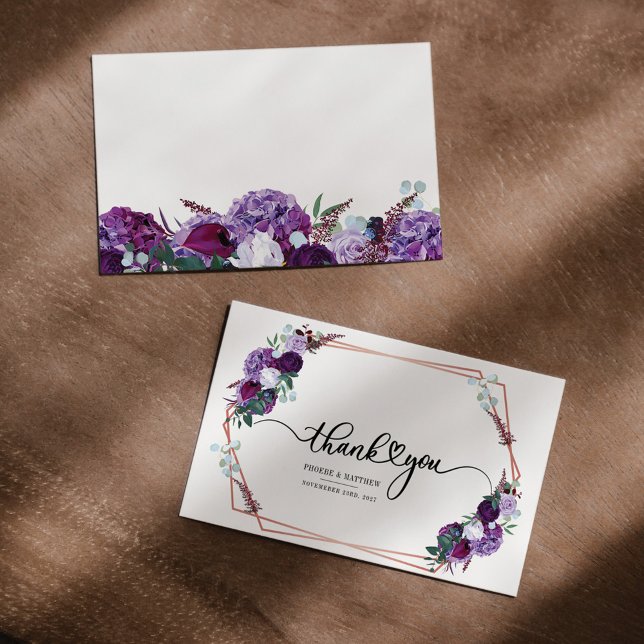 Cartão De Agradecimento Quadro Geométrico Dourado Floral Puro (Criador carregado)