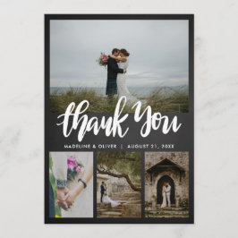 Cartão De Agradecimento Quadro Negro Casamento Quatro Fotos | Roteiro de A