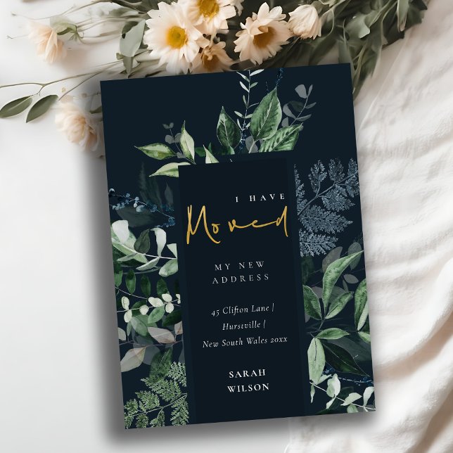 Cartão De Agradecimento Quadro verde Dourado verde marinho Verde que movi  (Criador carregado)