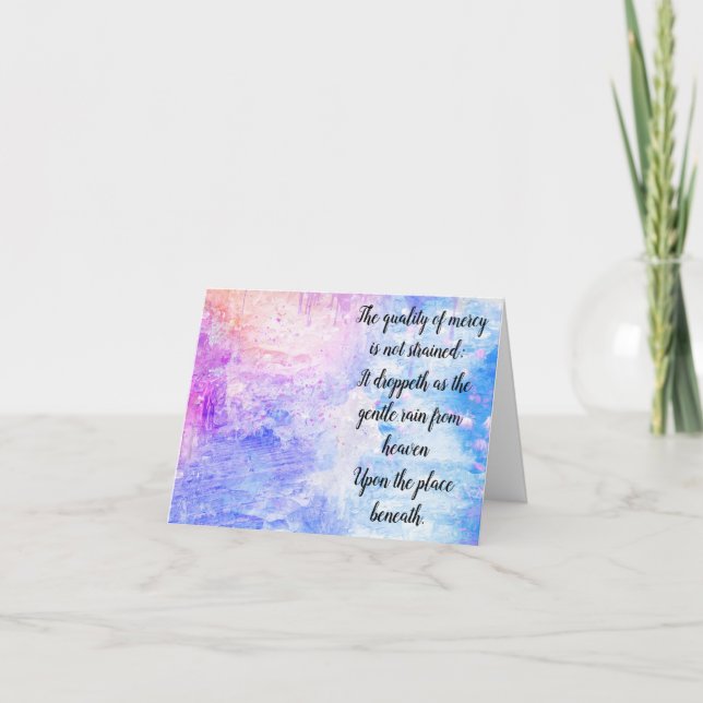 Cartão De Agradecimento Qualidade do Compaixão (Frente)