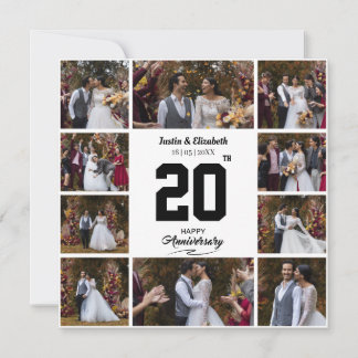 Cartão De Agradecimento Qualquer Colagem de 10 Fotos de Aniversário de Cas