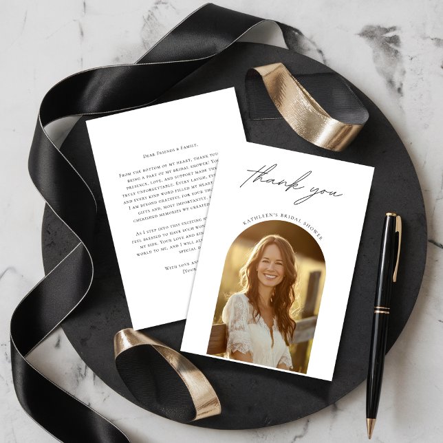 Cartão De Agradecimento Qualquer Eventualidade Arco Simples Foto Chá de No (Criador carregado)