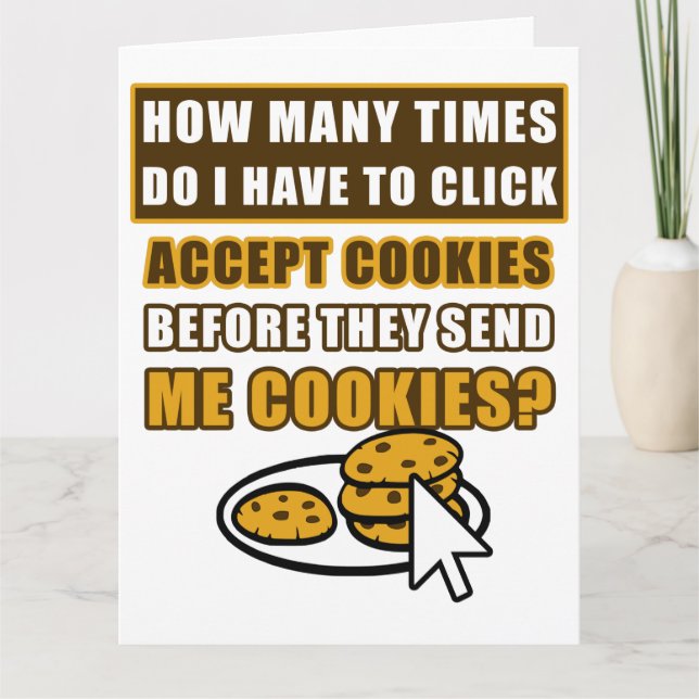 Cartão De Agradecimento Quantas Vezes Tenho De Clicar Em Aceitar Cookies (Frente)