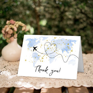 Cartão De Agradecimento "Que A Aventura Comece!" Chá de fraldas de Mapa vi