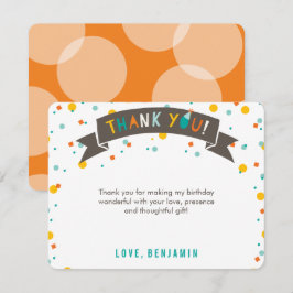 Cartão De Agradecimento Que Diversão Confetes Coloridos Aniversário de 1 A