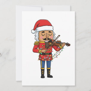 Cartão De Agradecimento Quebra-Nozes Soldado de Brinquedo Violino Clássico