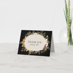 Cartão De Agradecimento Queda Botânica Rústica Horizontal com Pic