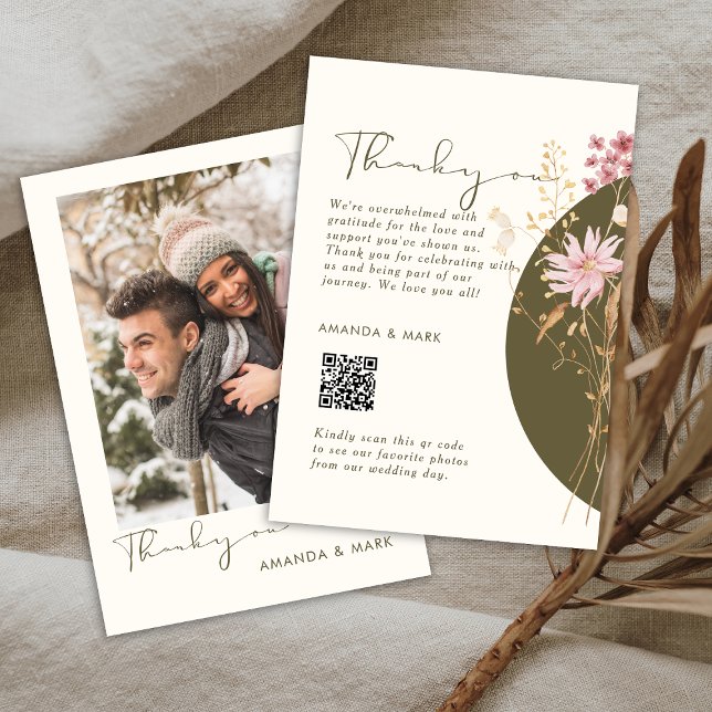 Cartão De Agradecimento Queda de Primavera de flor selvagem (Criador carregado)