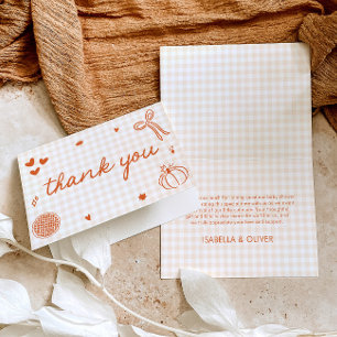 Cartão De Agradecimento Queda Um Pequeno Chá de fraldas De Torta Cutil