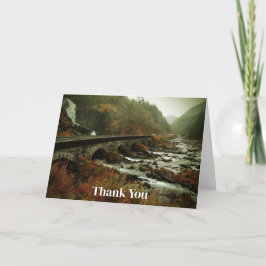 Cartão De Agradecimento Quedas Cêntricas de Foto e Floresta