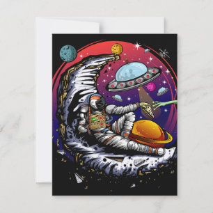 Cartão De Agradecimento Queijo Moon Space