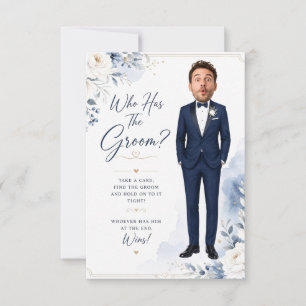 Cartão De Agradecimento Quem Tem O Noivo Chuveiro de Noiva Azul Aquarela