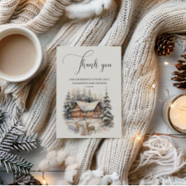 Cartão De Agradecimento Querida Está Fria Fora do Inverno Neve Veado Obrig