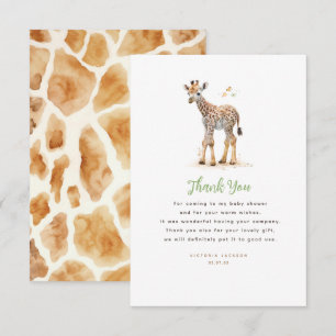 Cartão De Agradecimento Querida Giraffe Bonito Moderno Pouco Obrigado