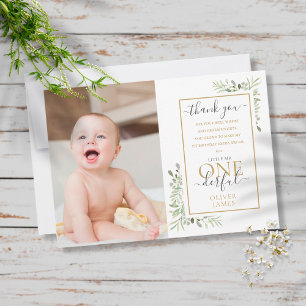 Cartão De Agradecimento Querido Menino Maravilhoso de 1 Aniversário Foto F