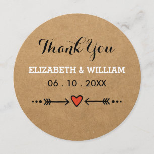 Cartão De Agradecimento Queridos cor-de-rosa & obrigado rústico do