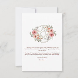 Cartão De Agradecimento Quiet Sage Floral Pentacle Birthday