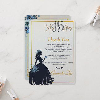 cartão de agradecimento Quinceañera