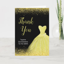 Quinceanera Bright Yellow Dress Faux Glitter