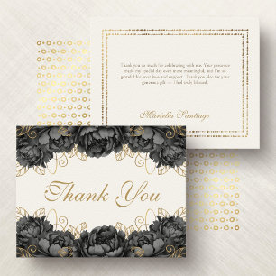 Cartão de agradecimento Quinceanera floral elegant