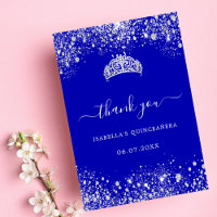Quinceanera - tiara azul-prata real
