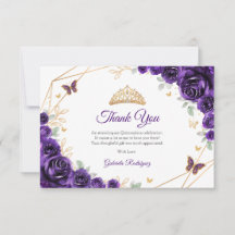 Quinze Anos Floral Dourado Roxo
