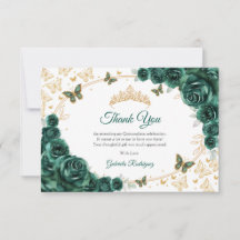 Quinze Anos Floral Verde Esmeralda Dourado