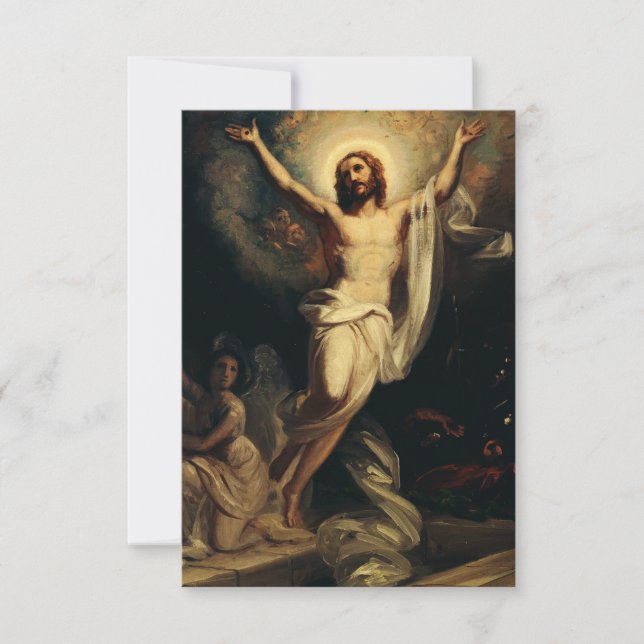 Cartão De Agradecimento R.W. Ekman’s Resurrection of Christ Holy Card (Frente)