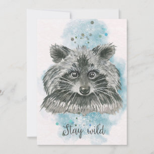 Cartão De Agradecimento Raccoon Lover Raccoon Fica Selvagem