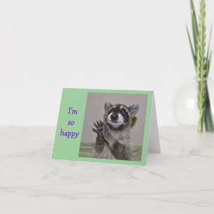 Cartão De Agradecimento Raccoon Thank You Notecard