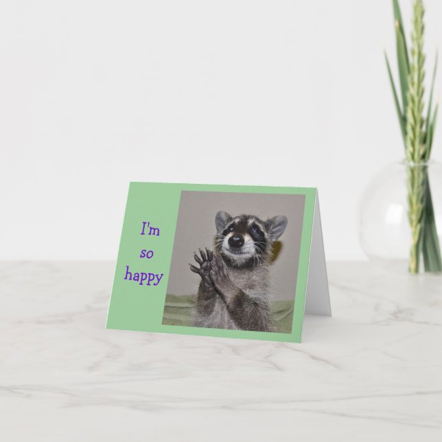 Cartão De Agradecimento Raccoon Thank You Notecard (Frente)