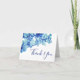 Cartão De Agradecimento Radiant Blue Orchids Floral Thank You Card