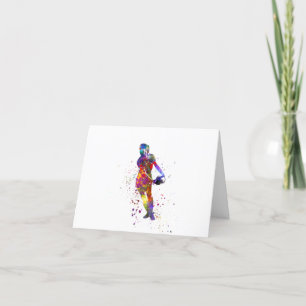 Cartão De Agradecimento Râguebi feminino em aquarela