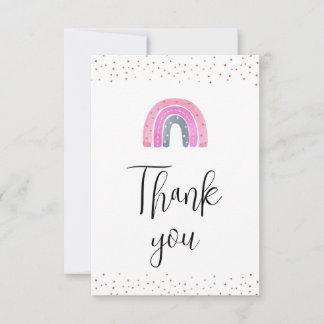 Cartão De Agradecimento Rainbow  Baby Girl Shower Thank You Card
