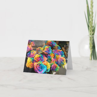 Cartão De Agradecimento Rainbow Roses Notecard