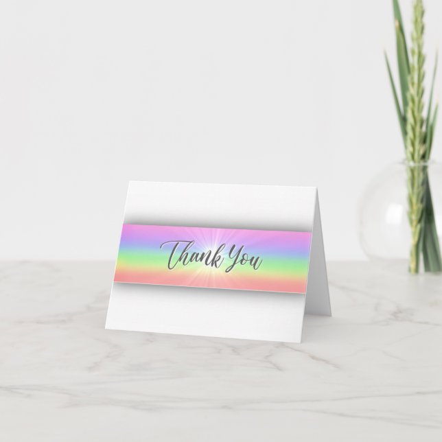 Cartão De Agradecimento Rainbow Thank You Card (Blank Inside) (Frente)